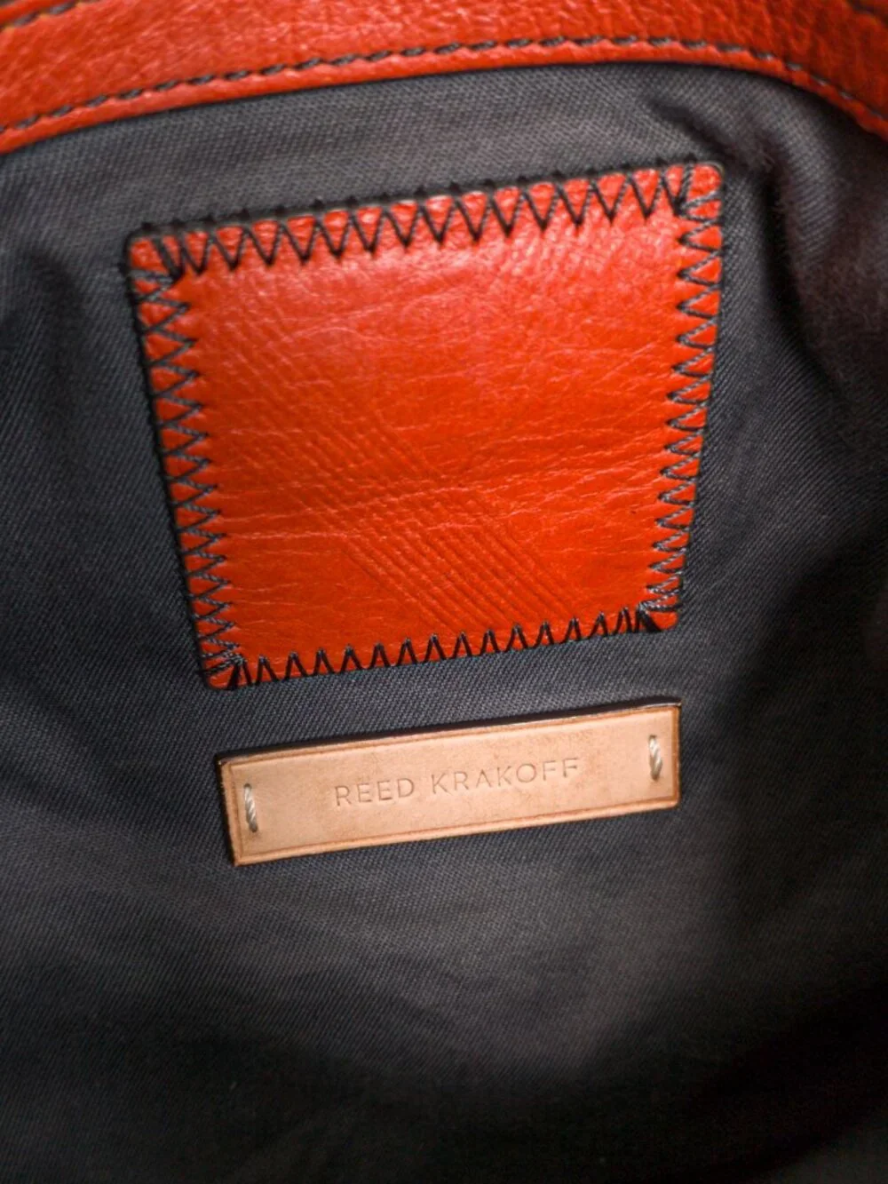 Reed Krakoff Orange Pebbled Leather Satchel w/ Convertible Strap